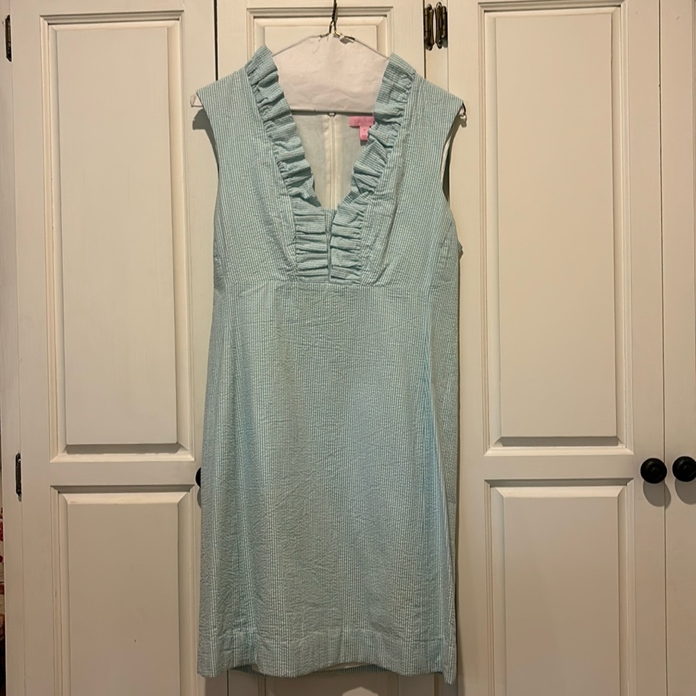Lilly Pulitzer blue seersucker dress
